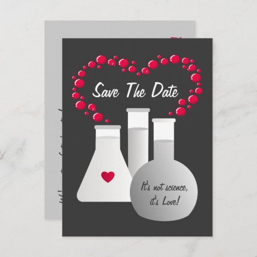 Perfecte chemie Bewaar de datum Aankondigingskaart (Voorkant / Achterkant)