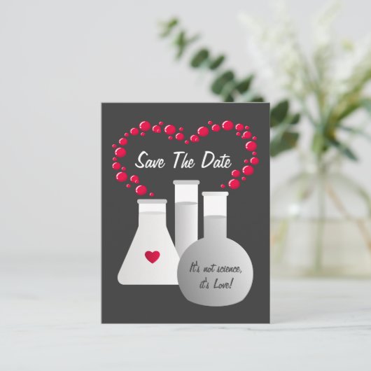 Perfecte chemie Bewaar de datum Aankondigingskaart (Staand voorkant)