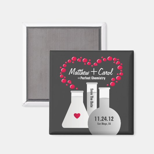 Perfecte chemie Bewaar de datum Magneet (Voorkant / Achterkant)