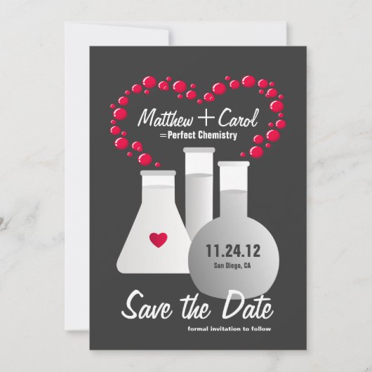 Perfecte chemie sparen de datum save the date (Voorkant)