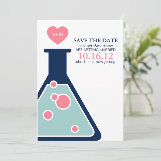 Perfecte Chemie Trouw Save the Date (Staand voorkant)