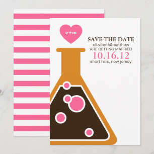 Perfecte Chemie Trouw Save the Date Kaart