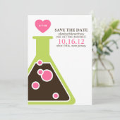 Perfecte Chemie Trouwkaart Save the Date Kaart (Staand voorkant)