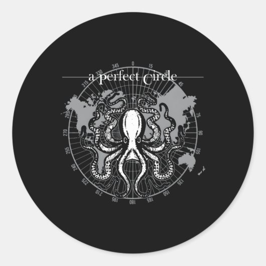 Perfecte cirkel octopus ronde sticker (Voorkant)