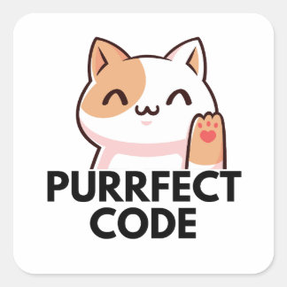 Perfecte code vierkante sticker