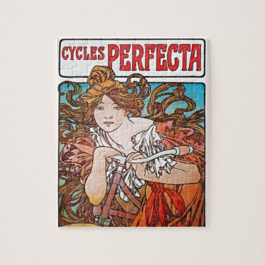 Perfecte cycli Alphonse Mucha Art Nouveau Legpuzzel (Verticaal)