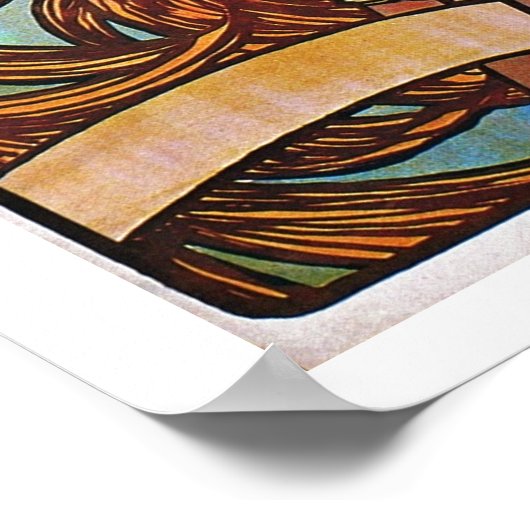 Perfecte cycli Alphonse Mucha Art Nouveau Poster (Hoek)