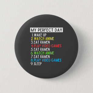 Perfecte Dag Anime Gamen Ramen Liefhebber Grappig  Ronde Button 5,7 Cm