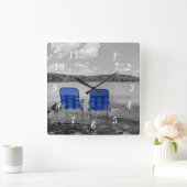 Perfecte dag bij het meer grijswaarden wandklok (Huis)