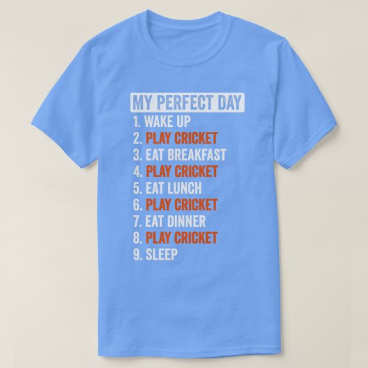 Perfecte dag cricketcadeaus voor mannen t-shirt (Design voorkant)