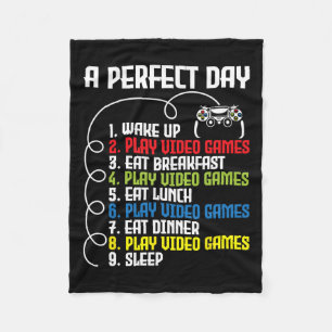 Perfecte Dag - Grappige Gaming Gamer Videogame 1 Fleece Deken