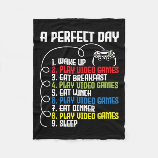 Perfecte Dag - Grappige Gaming Gamer Videogame 1 Fleece Deken (Voorkant)