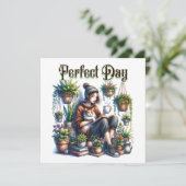 Perfecte dag | Meisje Lezen met Kat en Planten (Staand voorkant)