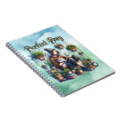 Perfecte dag | Meisje Lezen met Kat en Planten Notitieboek (Rechterzijde)