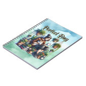 Perfecte dag | Meisje Lezen met Kat en Planten Notitieboek (Linkerzijde)