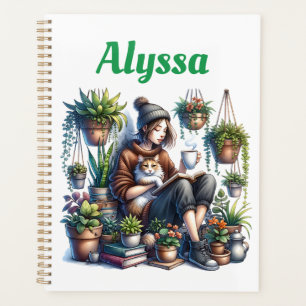 Perfecte dag Meisje Lezen met Kat en Planten Planner