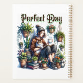 Perfecte dag | Meisje Lezen met Kat en Planten Planner (Achterkant)
