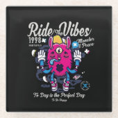 Perfecte dag om gelukkig te zijn | Grappig monster Glazen Onderzetter (Voorkant)