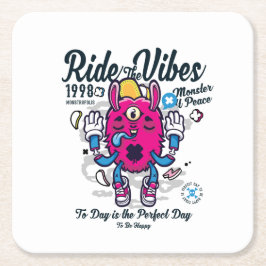 Perfecte dag om gelukkig te zijn | Grappig monster Kartonnen Onderzetters