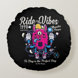 Perfecte dag om gelukkig te zijn | Grappig monster Rond Kussen