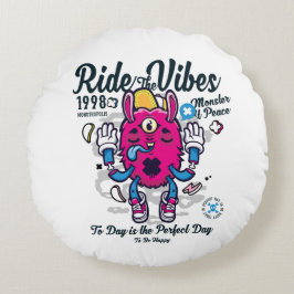 Perfecte dag om gelukkig te zijn | Grappig monster Rond Kussen