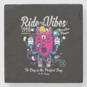 Perfecte dag om gelukkig te zijn | Grappig monster Stenen Onderzetter (Voorkant)