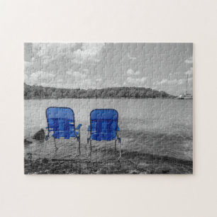 Perfecte dag op het Grayscale-meer Legpuzzel