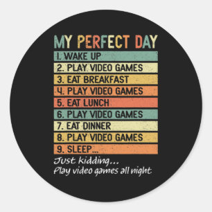 Perfecte day gamer-cadeaus voor 10-boys videospell ronde sticker