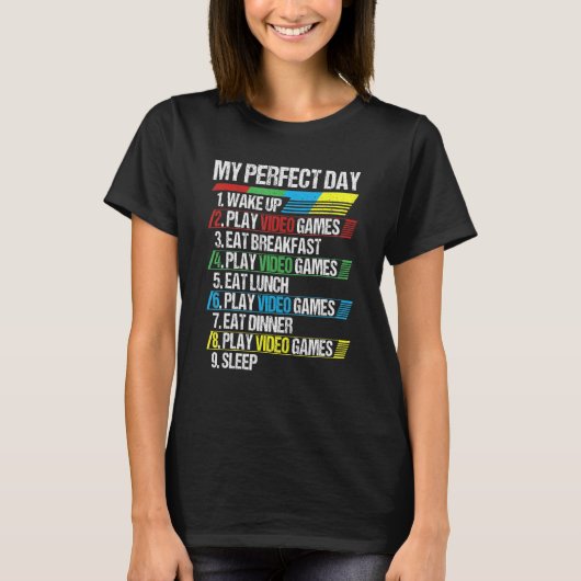 Perfecte day gamer voor een 10-boys videogames t-shirt (Voorkant)