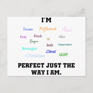 Perfecte diversiteit Gay Geek Pagan Word Art Briefkaart