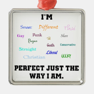 Perfecte diversiteit Gay Geek Pagan Word Art Metalen Ornament