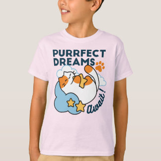 Perfecte Dromen Wachten – Knuffelende Slaapkat Dro T-shirt