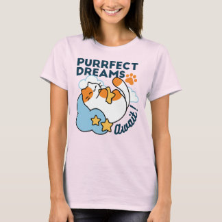 Perfecte Dromen Wachten – Knuffelende Slaapkat Dro T-shirt