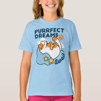 Perfecte Dromen Wachten – Knuffelende Slaapkat Dro T-shirt