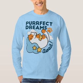 Perfecte Dromen Wachten – Knuffelende Slaapkat Dro T-shirt