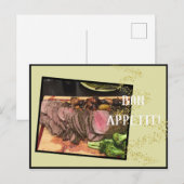 Perfecte eerste rib met aardappelen en Broccoli Si Briefkaart (Voorkant / Achterkant)