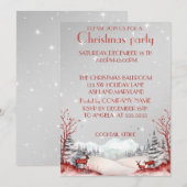 Perfecte, elegante, rode kerst uitnodiging (Voorkant / Achterkant)