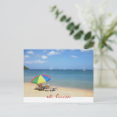 perfecte en ideale dag in paradijs, st. Lucia Briefkaart (Staand voorkant)