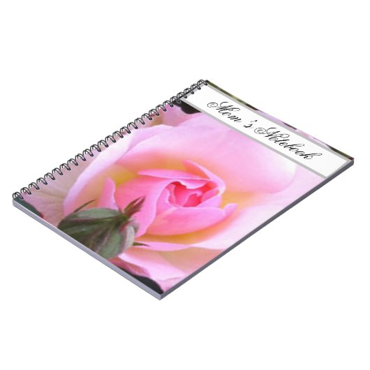 Perfecte Engelse roze Rose Notitieboek (Linkerzijde)