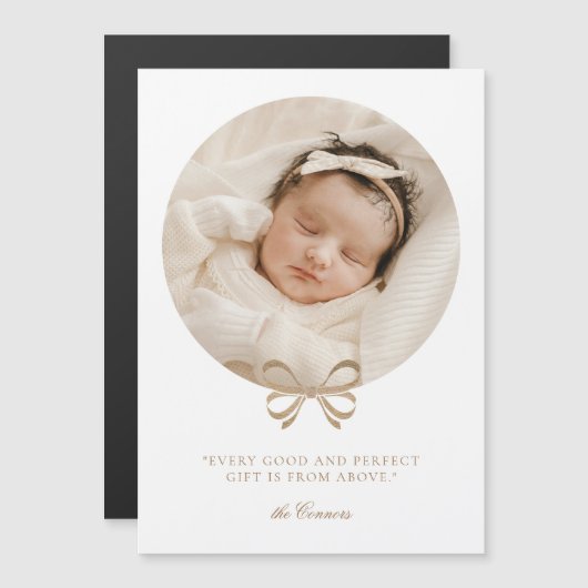 Perfecte Gift Wit & Gouden Geboorte Aankondiging (Voorkant / Achterkant)