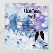 Perfecte, glinsterende wijnglas kerst uitnodiging (Voorkant / Achterkant)