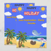 🏖️ Perfecte herfststranduitstap | Eind september Feestdagenkaart (Voorkant / Achterkant)