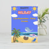 🏖️ Perfecte herfststranduitstap | Eind september Feestdagenkaart (Staand voorkant)