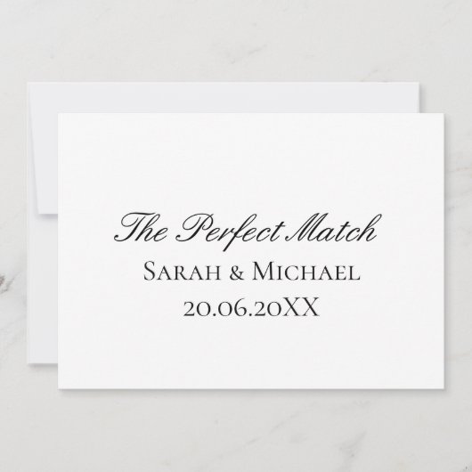 Perfecte Huwelijksmatch luciferdoosje – Persoonlij Kaart (Voorkant)
