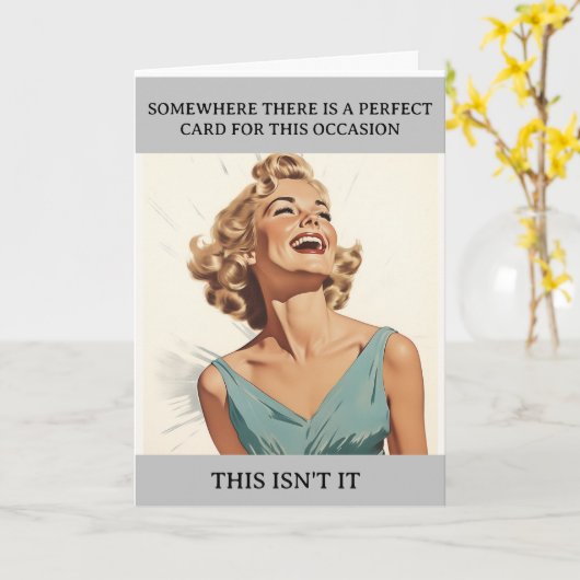 Perfecte kaart Grappige Humor Retro (Gele Bloem)