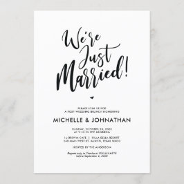 Perfecte kalligrafie post trouw brunch uitnodiging