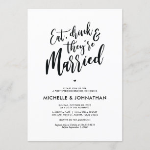 Perfecte kalligrafiespost Wedding Brunch nodigt ui Kaart