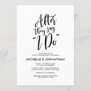 Perfecte kalligrafiespost Wedding Brunch nodigt ui Kaart