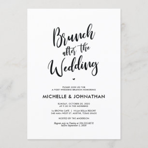 Perfecte kalligrafiespost Wedding Brunch nodigt ui Kaart