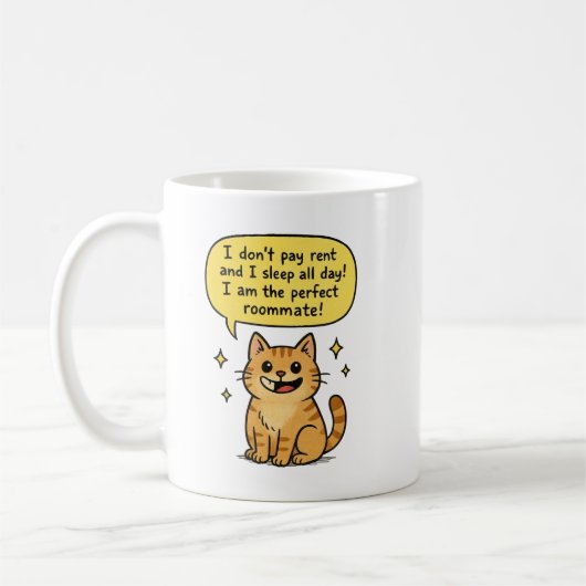 Perfecte kamergenoot kat koffiemok (Links)